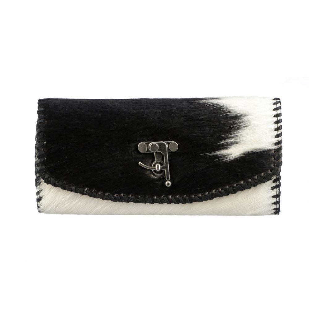 Lucchese Mini Cowprint Clutch - Black/White