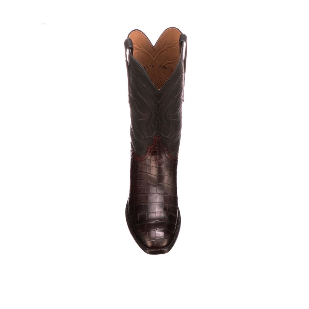 Lucchese Cruz - Black Cherry + Black