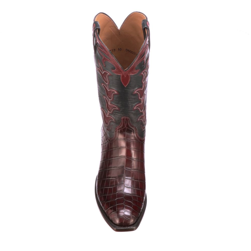 Lucchese Tulip Exotic - Bordeaux + Navy