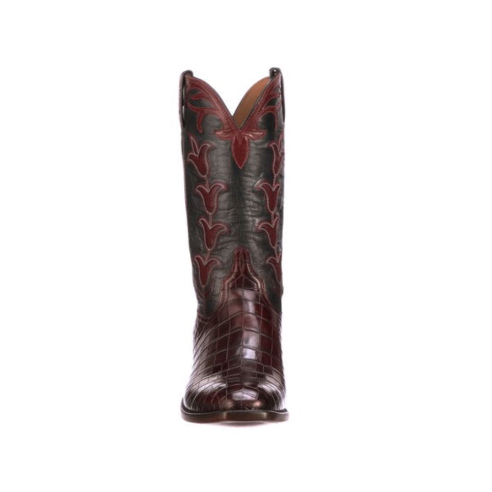 Lucchese Tulip Exotic - Bordeaux + Navy