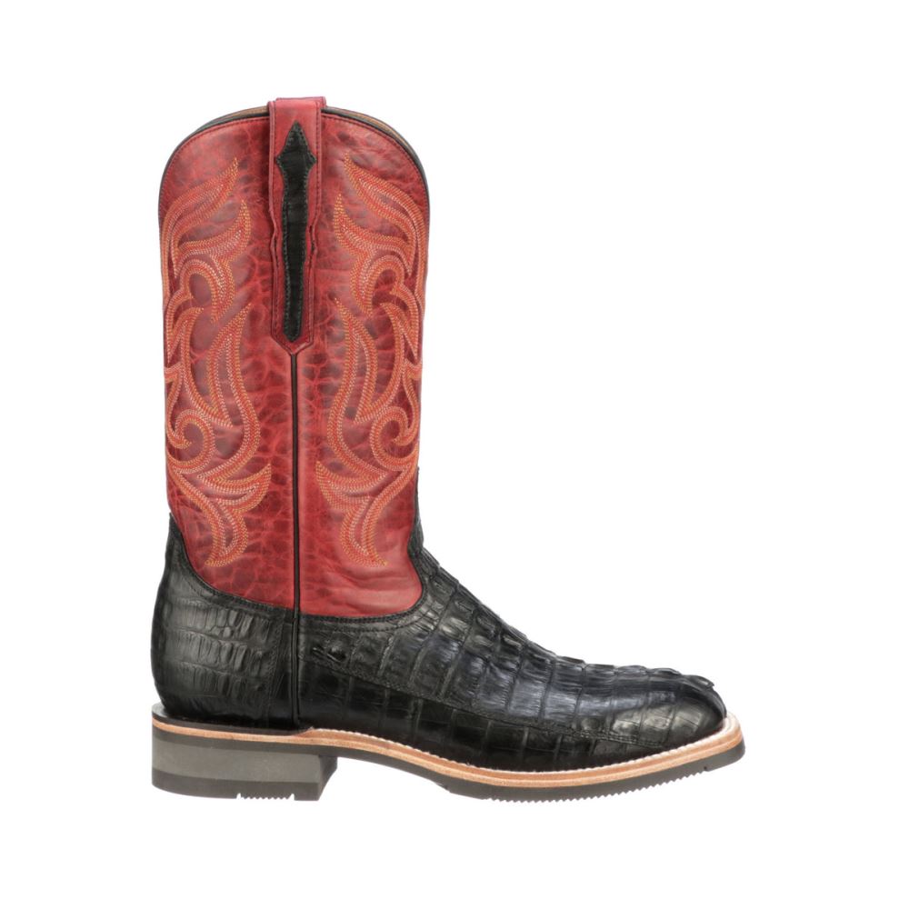 Lucchese Rowdy Hornback Caiman - Black