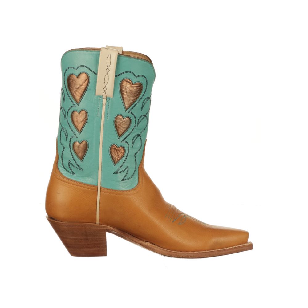 Lucchese Queen of Hearts - Tan + Turquoise