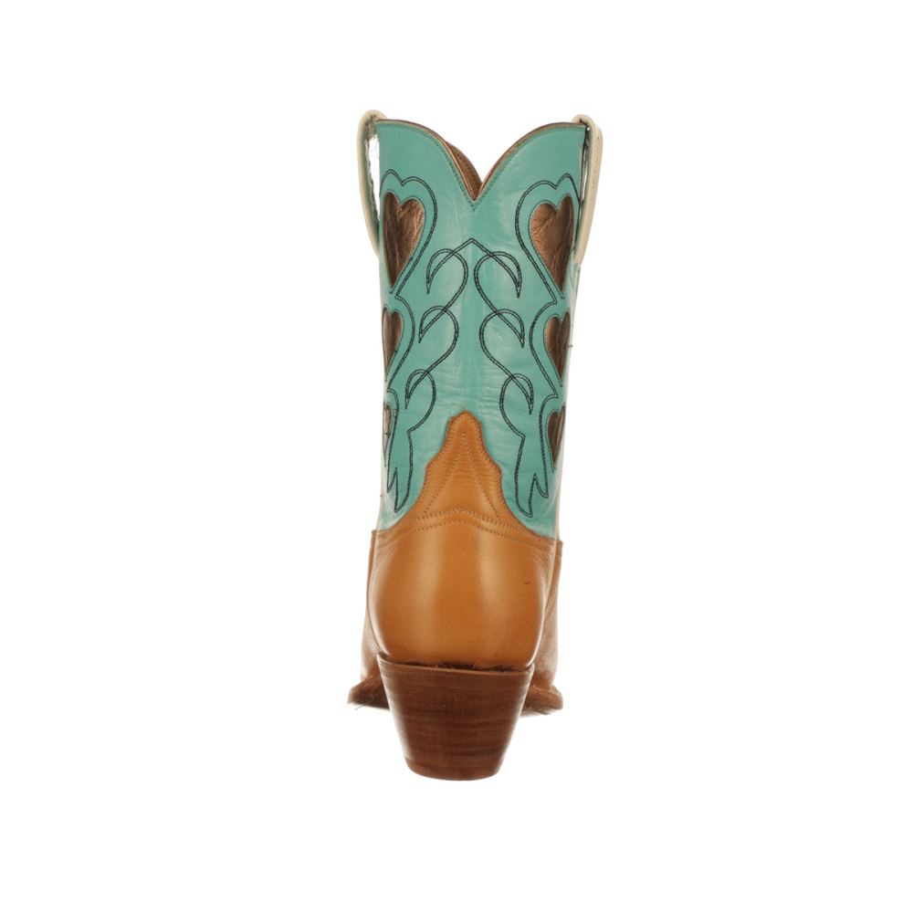 Lucchese Queen of Hearts - Tan + Turquoise