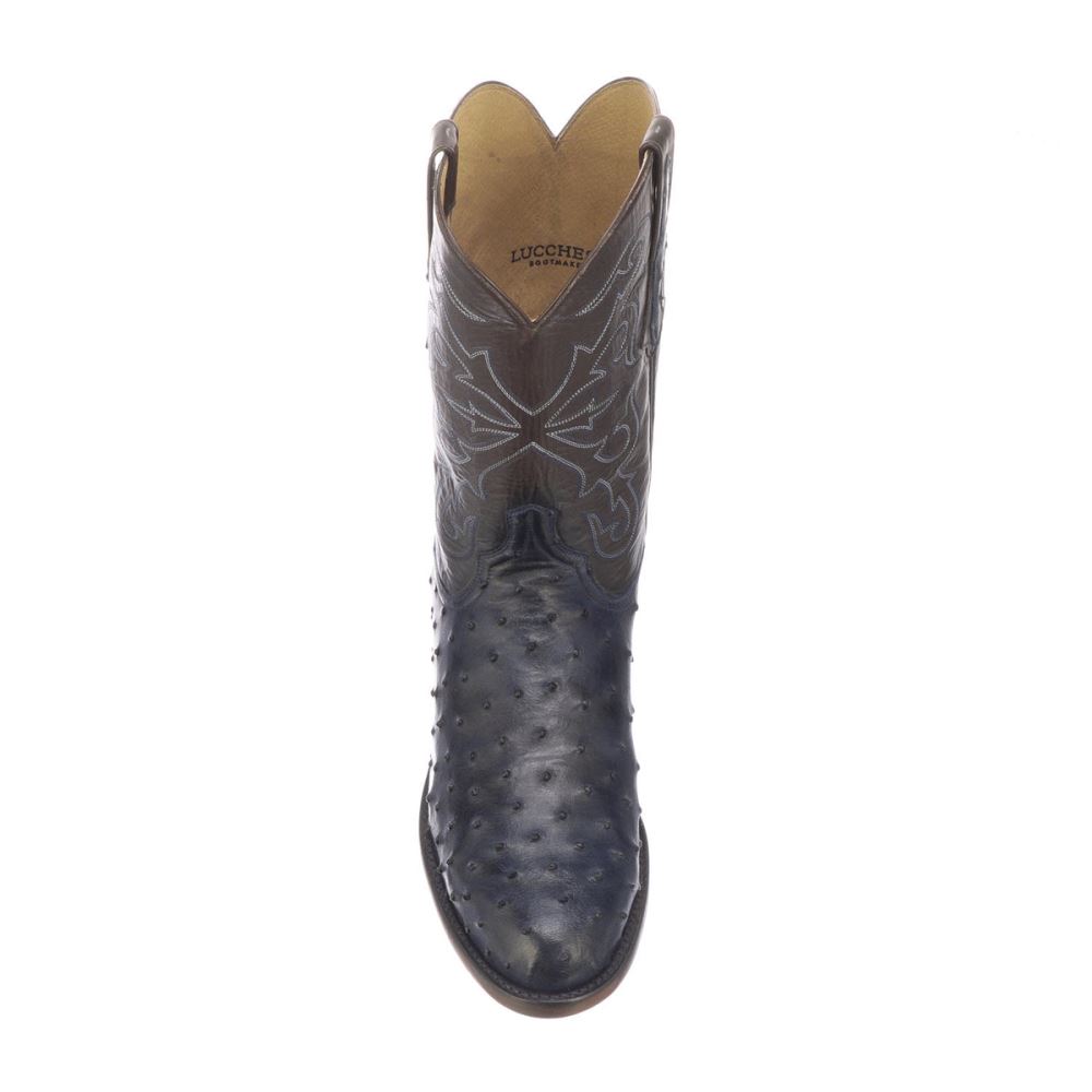 Lucchese Hudson - Navy + Chocolate