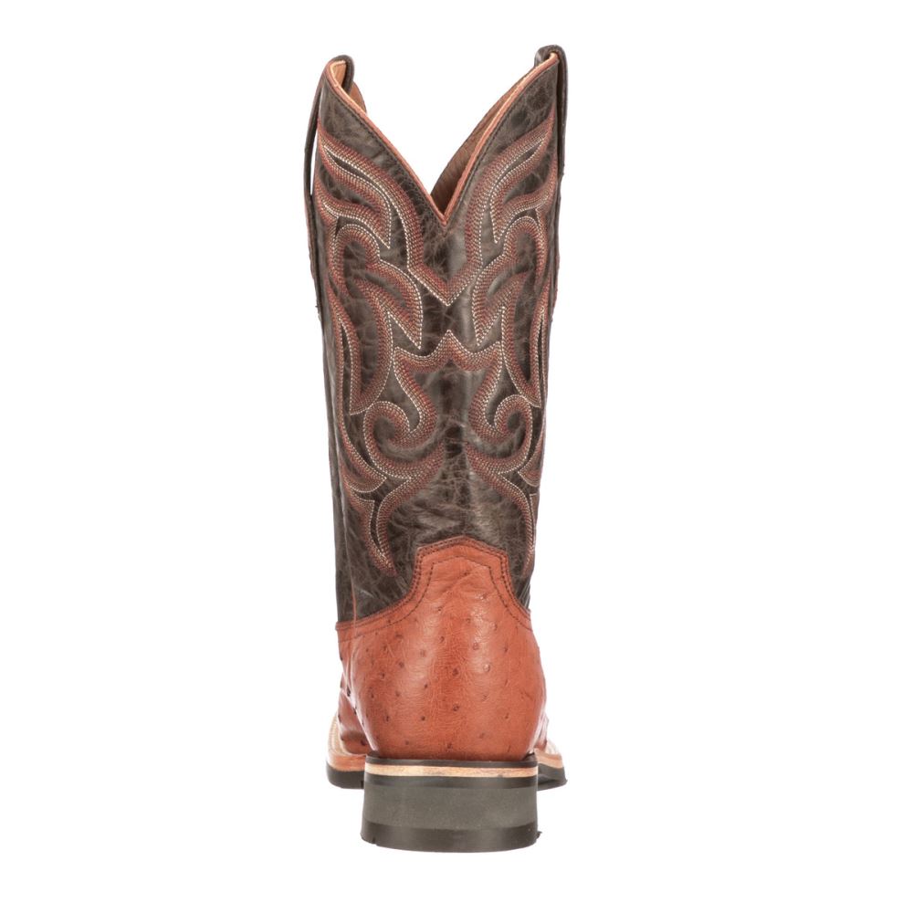 Lucchese Rowdy Ostrich - Cognac + Brown