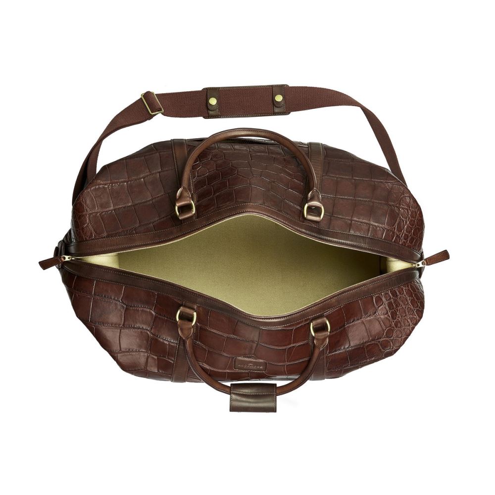 Lucchese Giant Gator Duffel – Large - Chocolate