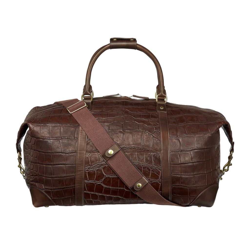 Lucchese Giant Gator Duffel – Large - Chocolate