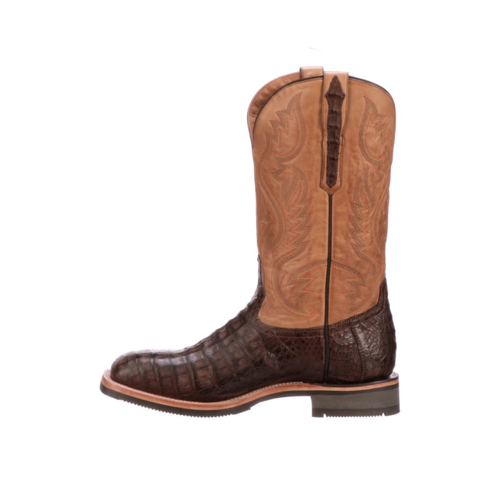 Lucchese Rowdy Caiman - Chocolate