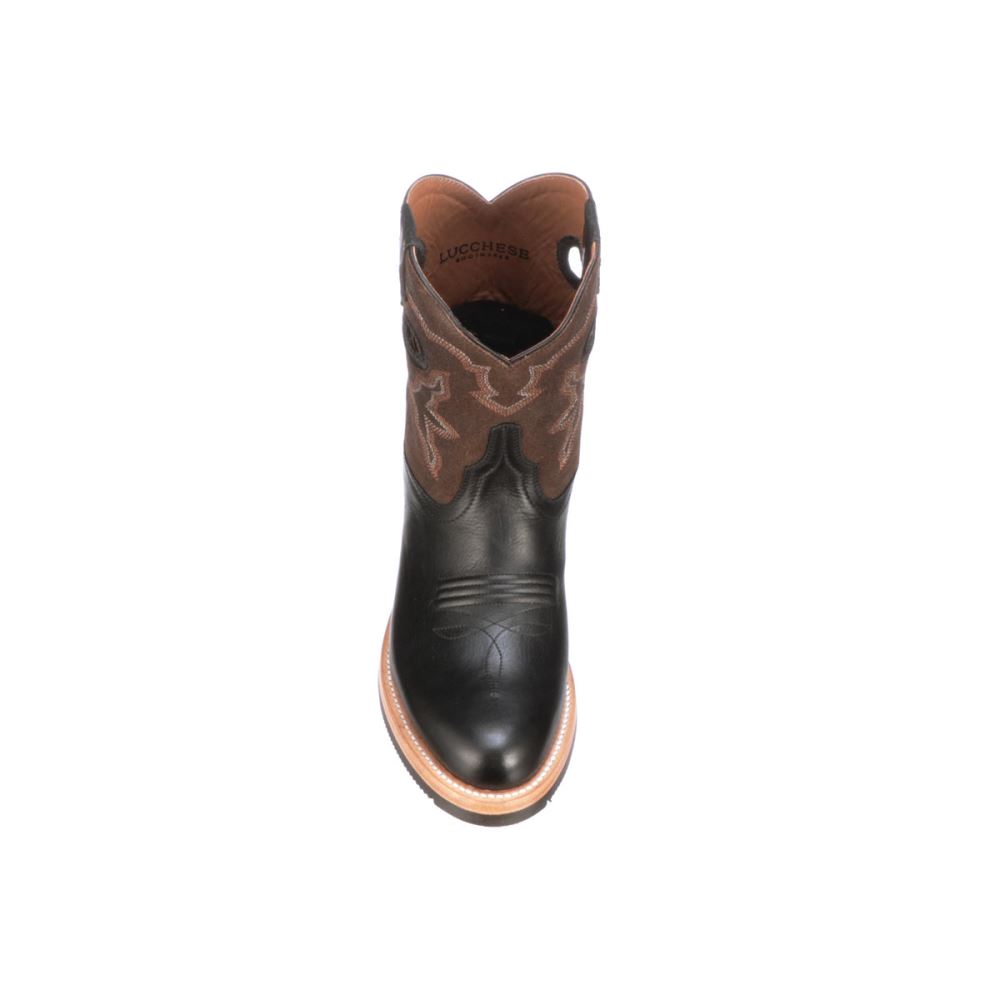 Lucchese Ruth Short - Black + Chocolate