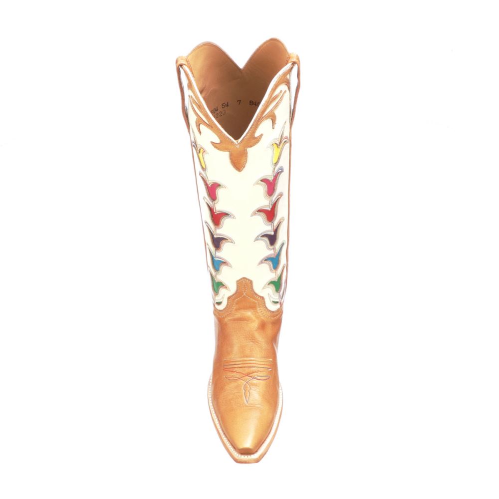 Lucchese Ladies Tall Tulip - Rust + Glitz Cream