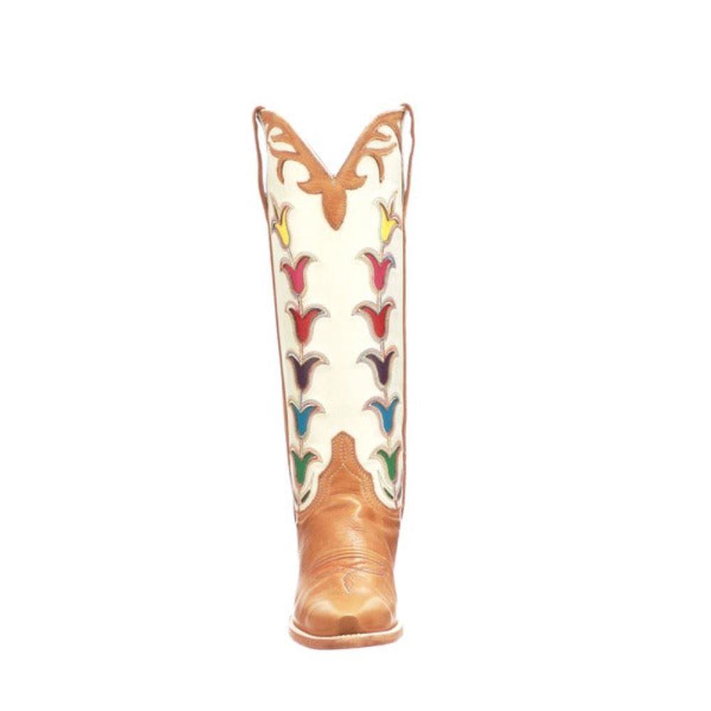 Lucchese Ladies Tall Tulip - Rust + Glitz Cream