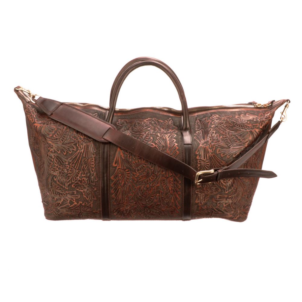 Lucchese Hand-Tooled Duffel - Brown