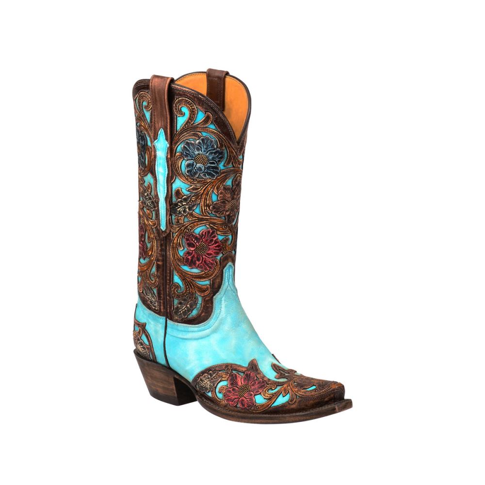 Lucchese Drea - Emerald Blue + Brown