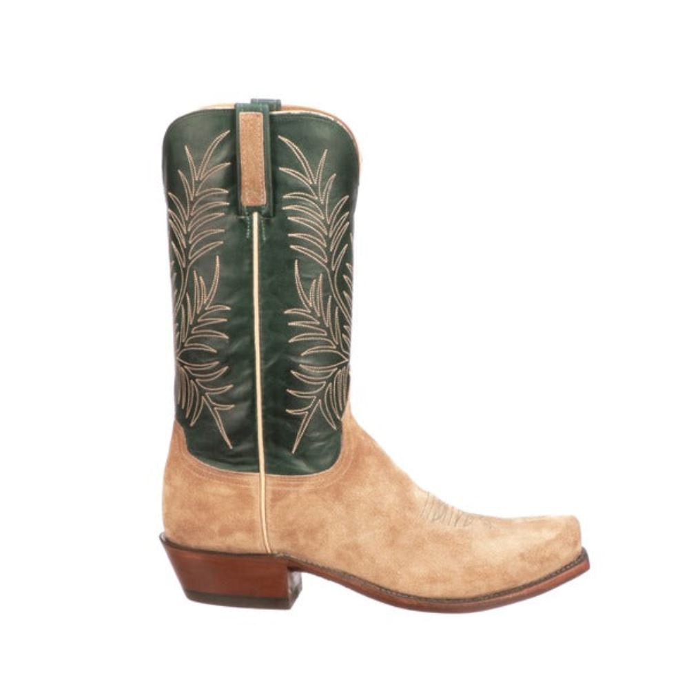 Lucchese Paxson Suede - Tan + Green