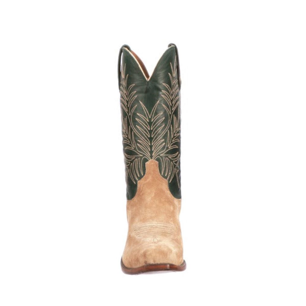 Lucchese Paxson Suede - Tan + Green