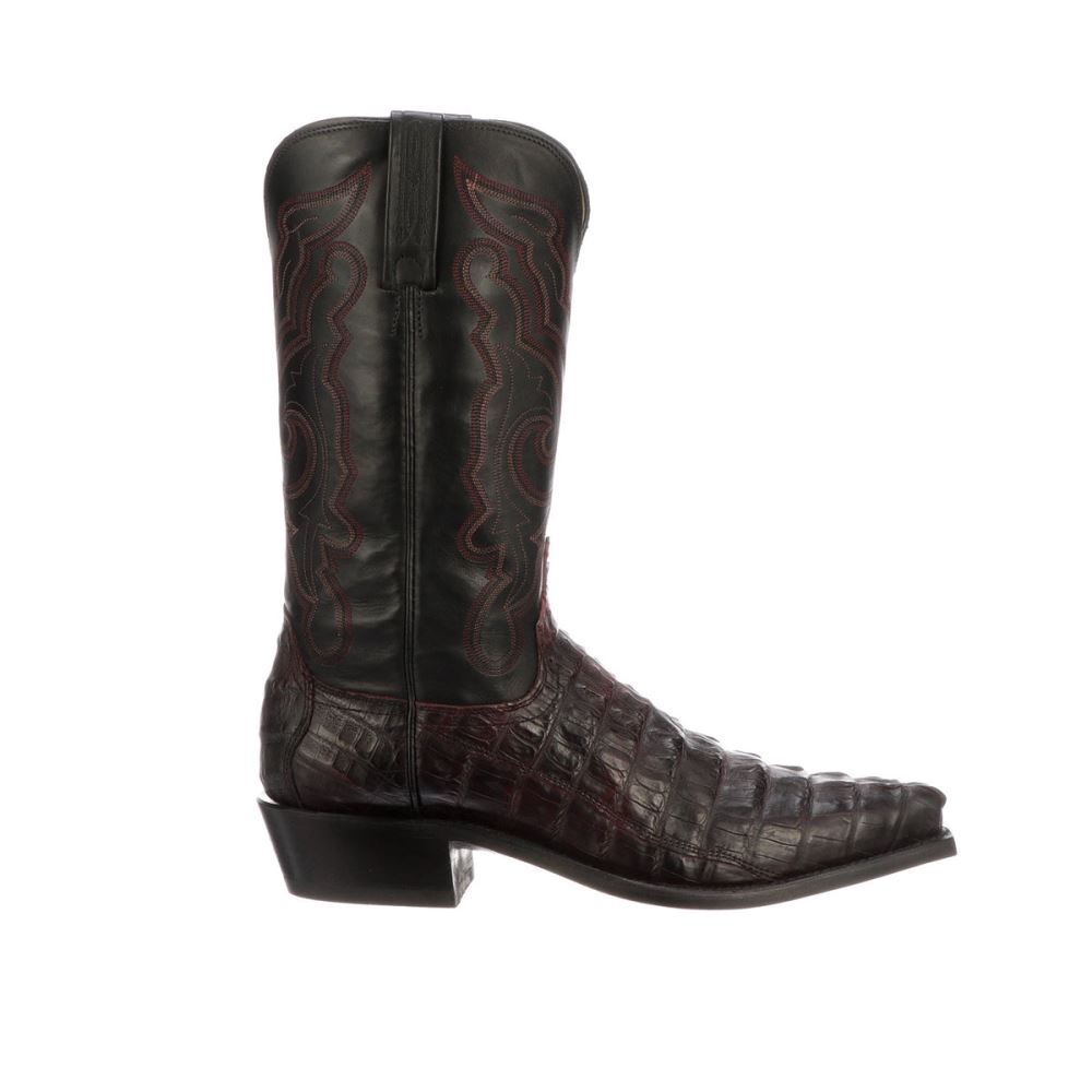 Lucchese Franklin - Black Cherry + Black