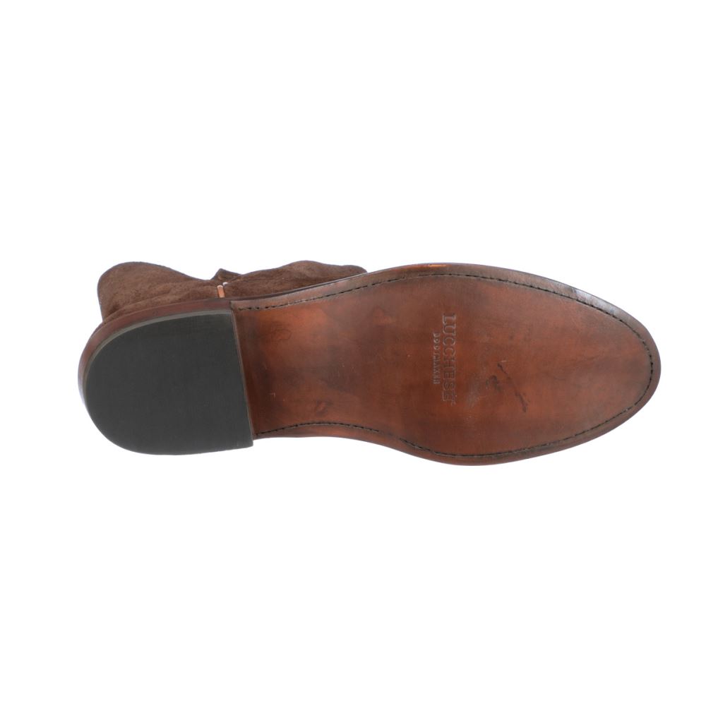 Lucchese Sunset Suede - Chocolate