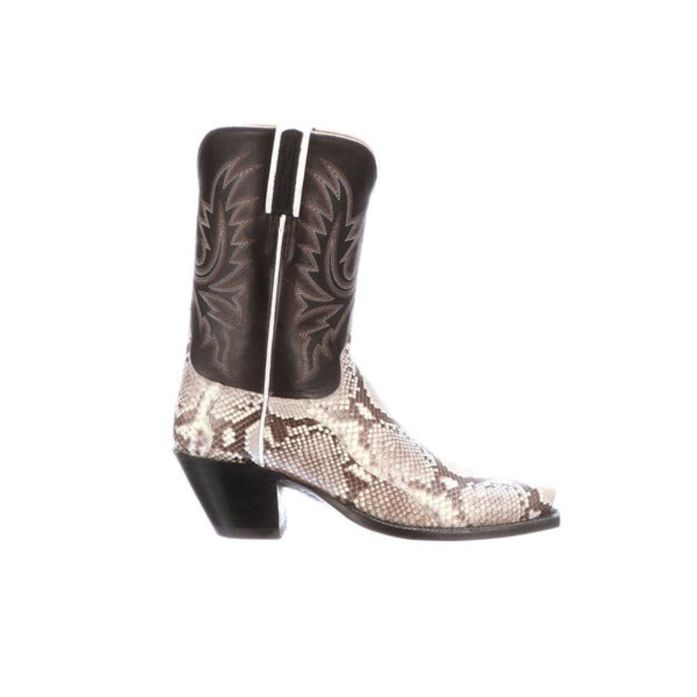 Lucchese Dale Exotic - Black/White + Black