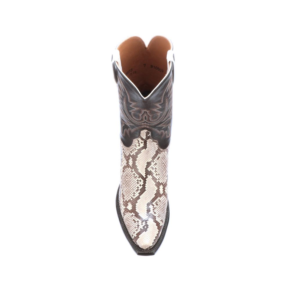 Lucchese Dale Exotic - Black/White + Black