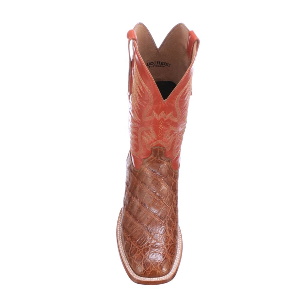 Lucchese Bryan Exotic - Cognac + Pekoe Orange