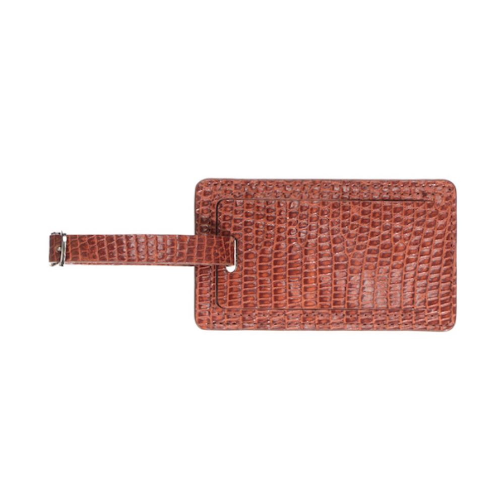 Lucchese Exotic Luggage Tag - Cognac