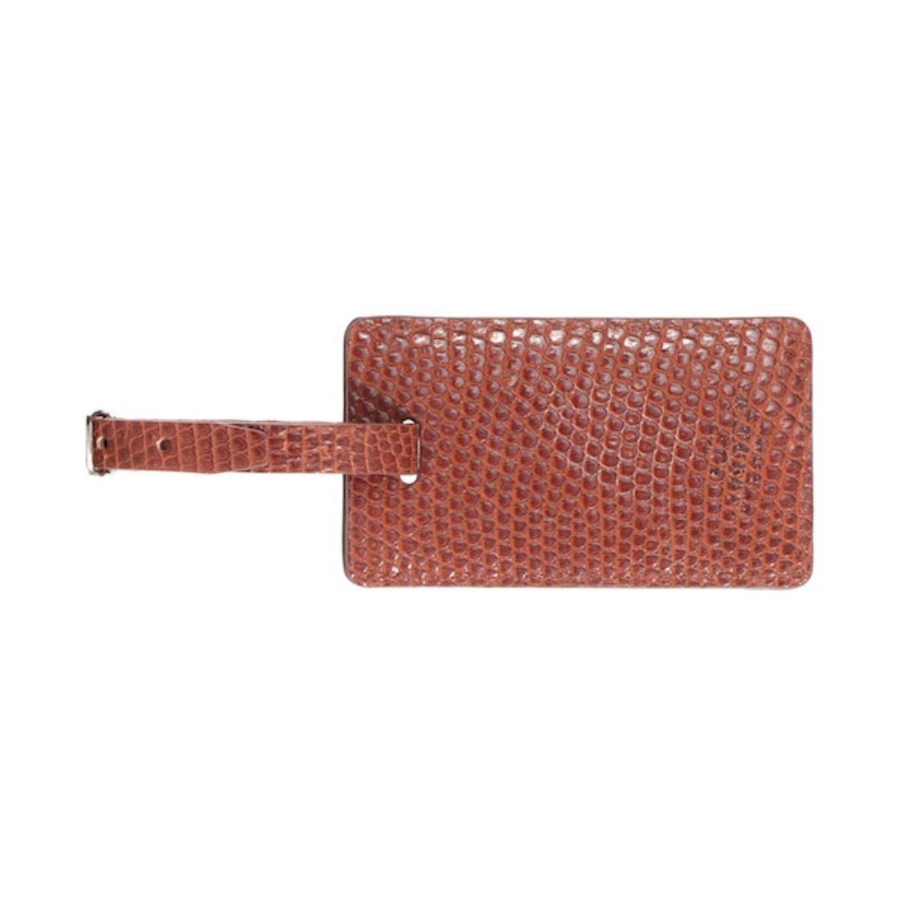 Lucchese Exotic Luggage Tag - Cognac