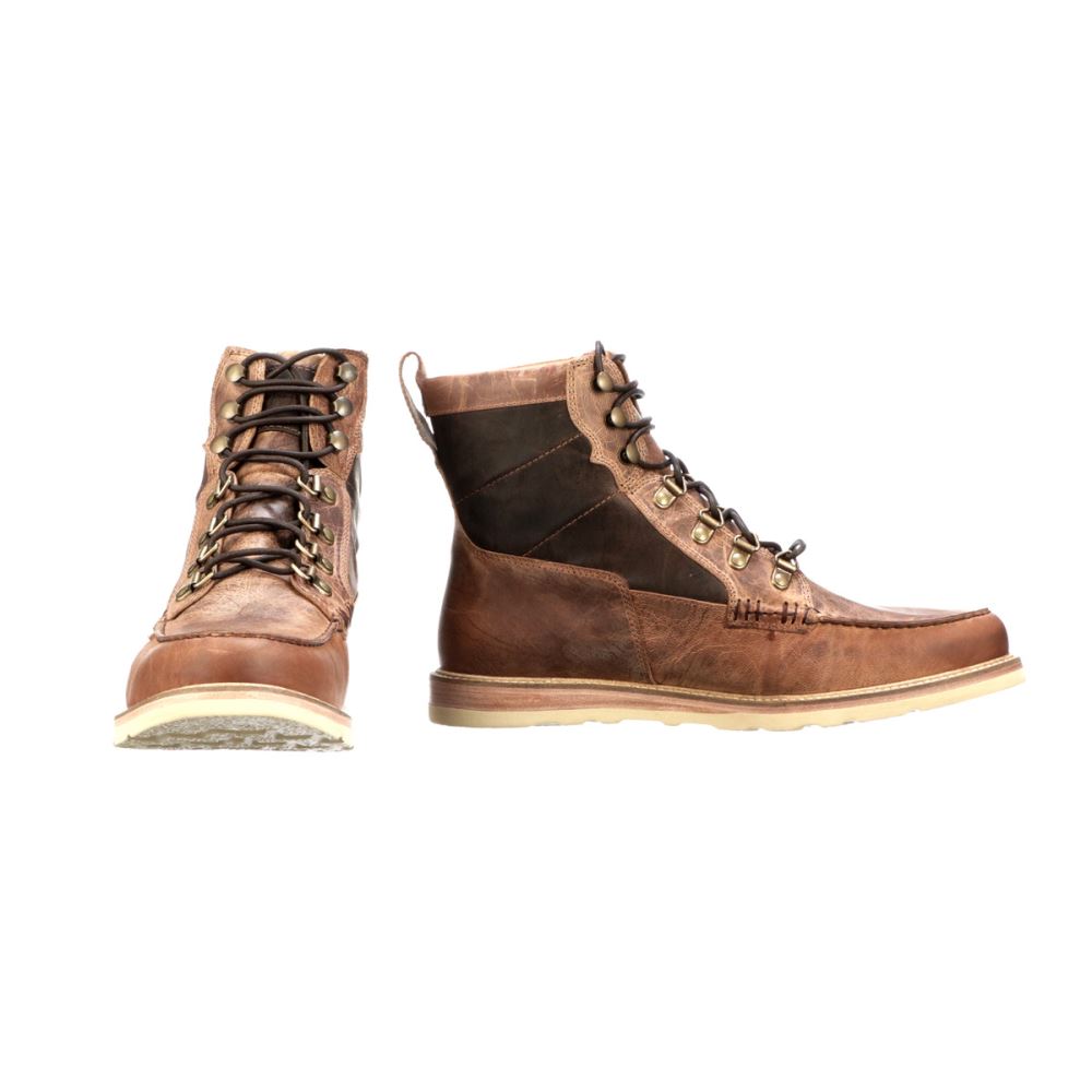 Lucchese Lace Up Range Boot - Tan + Brown