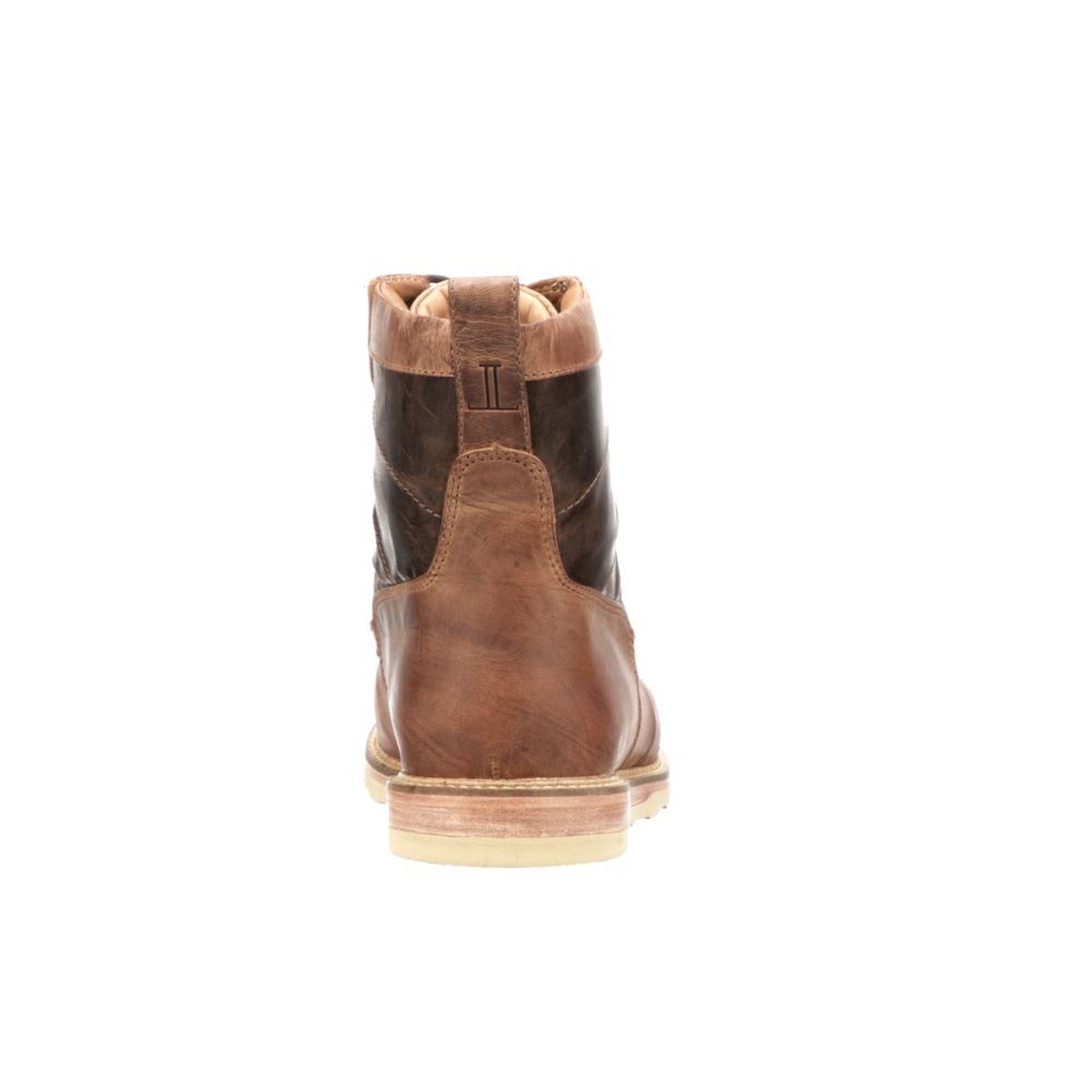 Lucchese Lace Up Range Boot - Tan + Brown