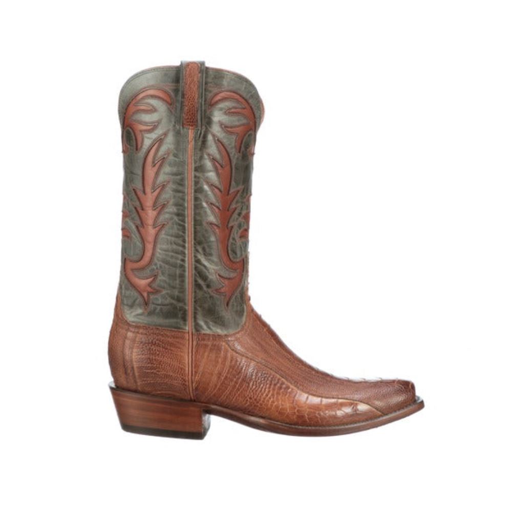 Lucchese Hall Exotic - Brandy + Sky Blue