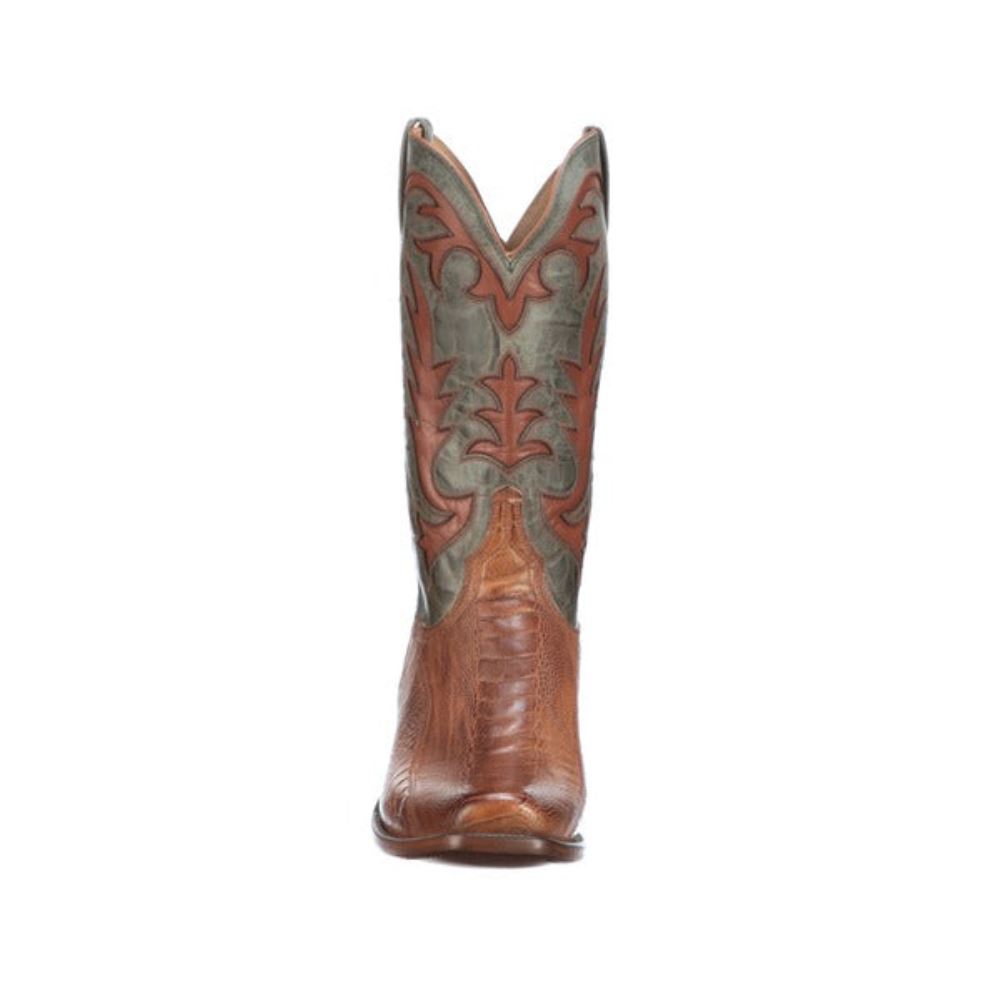 Lucchese Hall Exotic - Brandy + Sky Blue