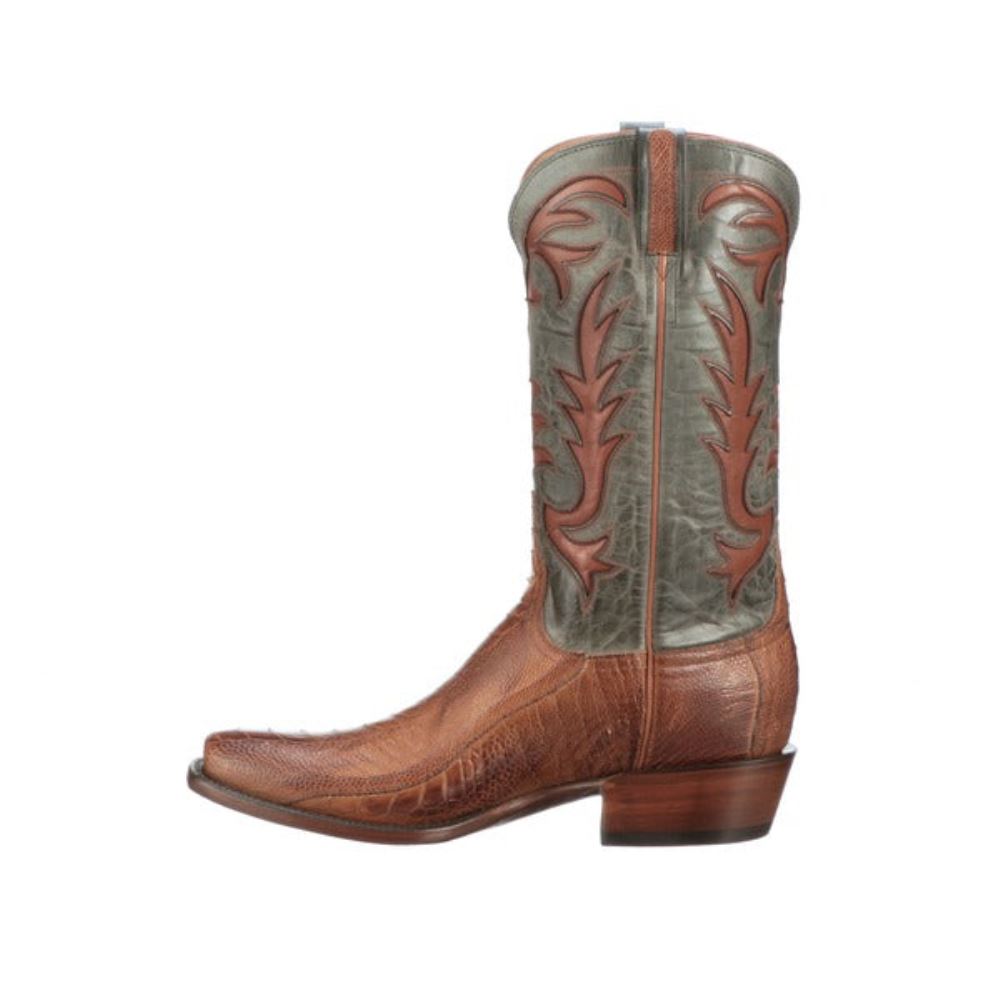 Lucchese Hall Exotic - Brandy + Sky Blue