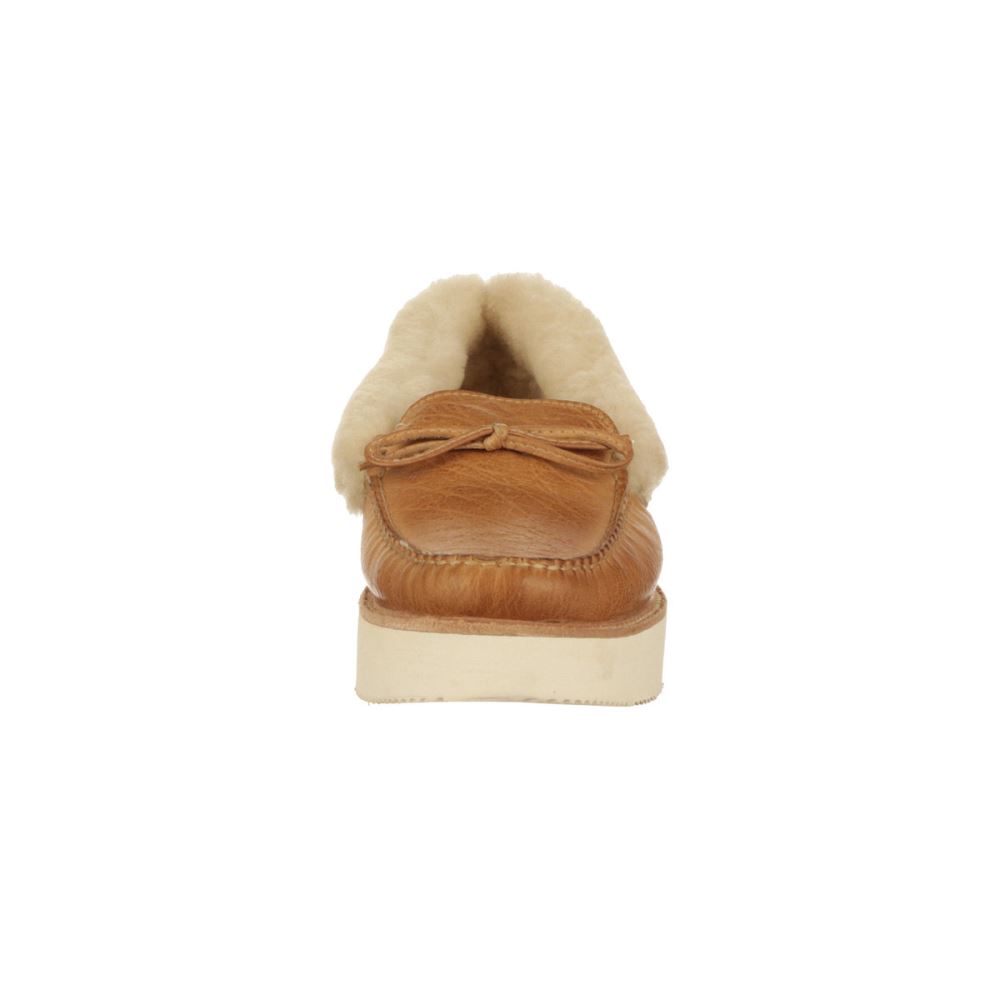 Lucchese Shearling Wedge Moccasin - Tan