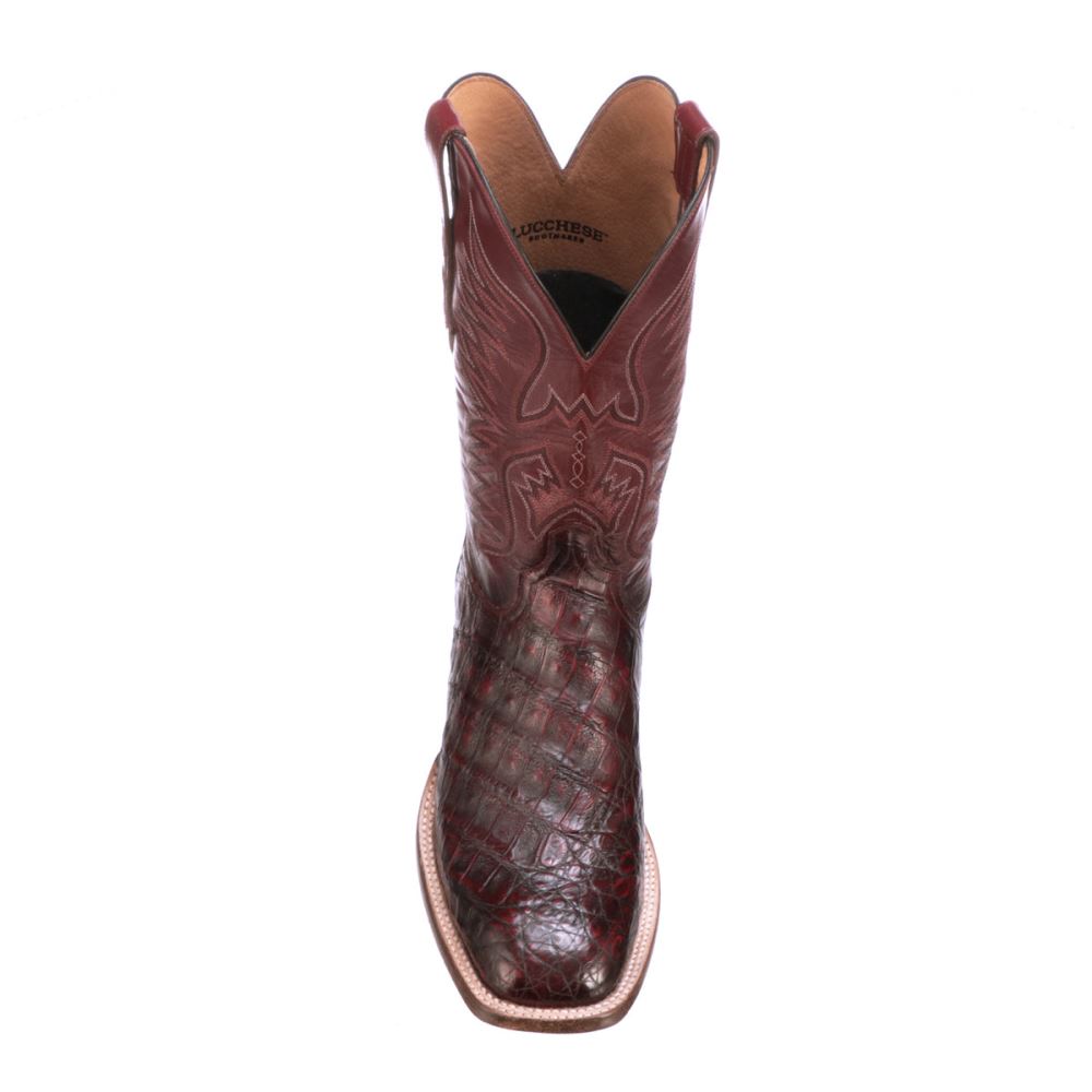 Lucchese Bryan Exotic - Black Cherry + Sangria