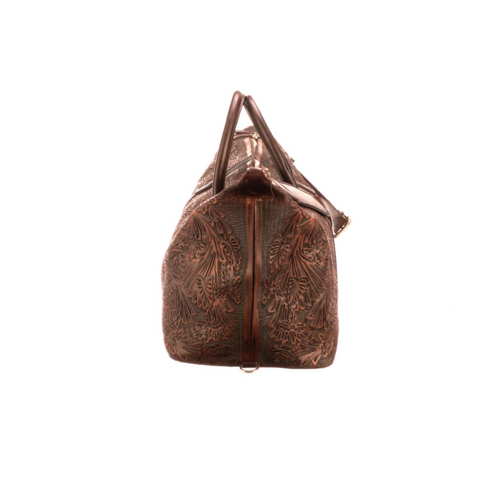 Lucchese Hand-Tooled Duffel - Brown