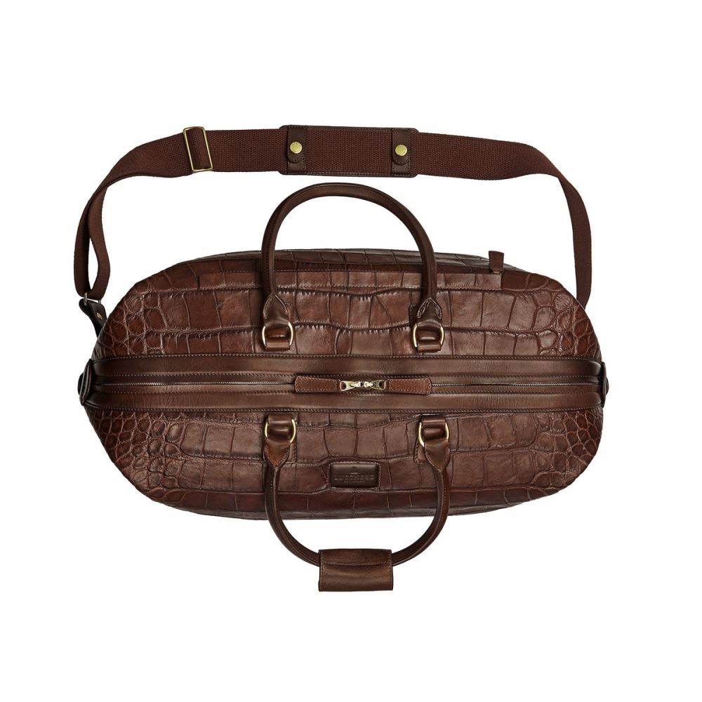 Lucchese Giant Gator Duffel - Small - Chocolate