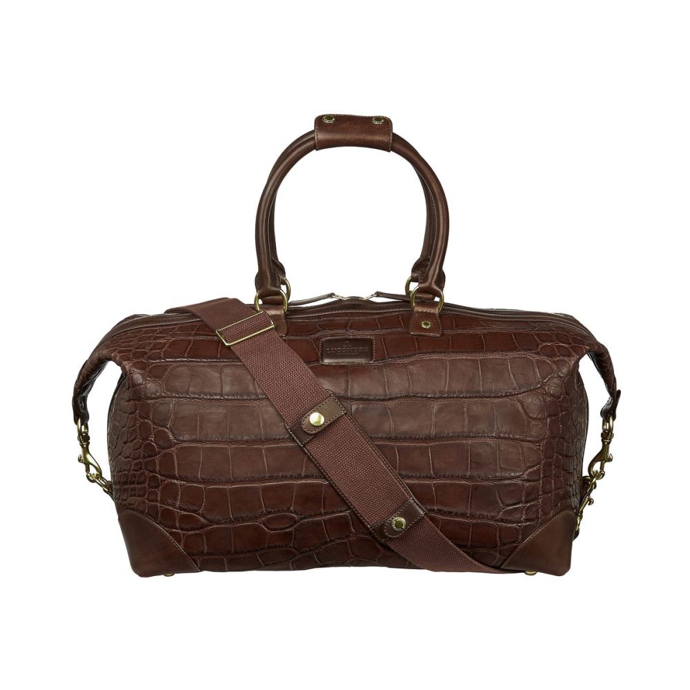 Lucchese Giant Gator Duffel - Small - Chocolate