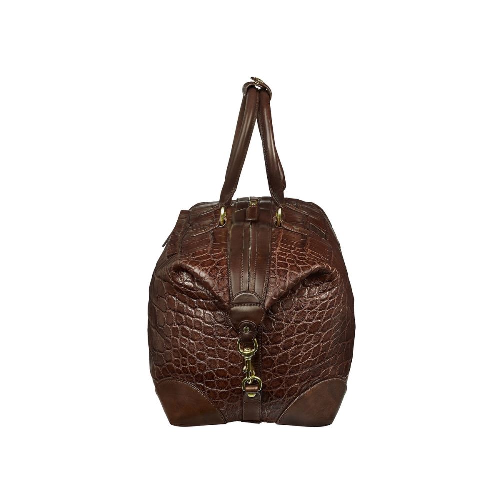 Lucchese Giant Gator Duffel - Small - Chocolate