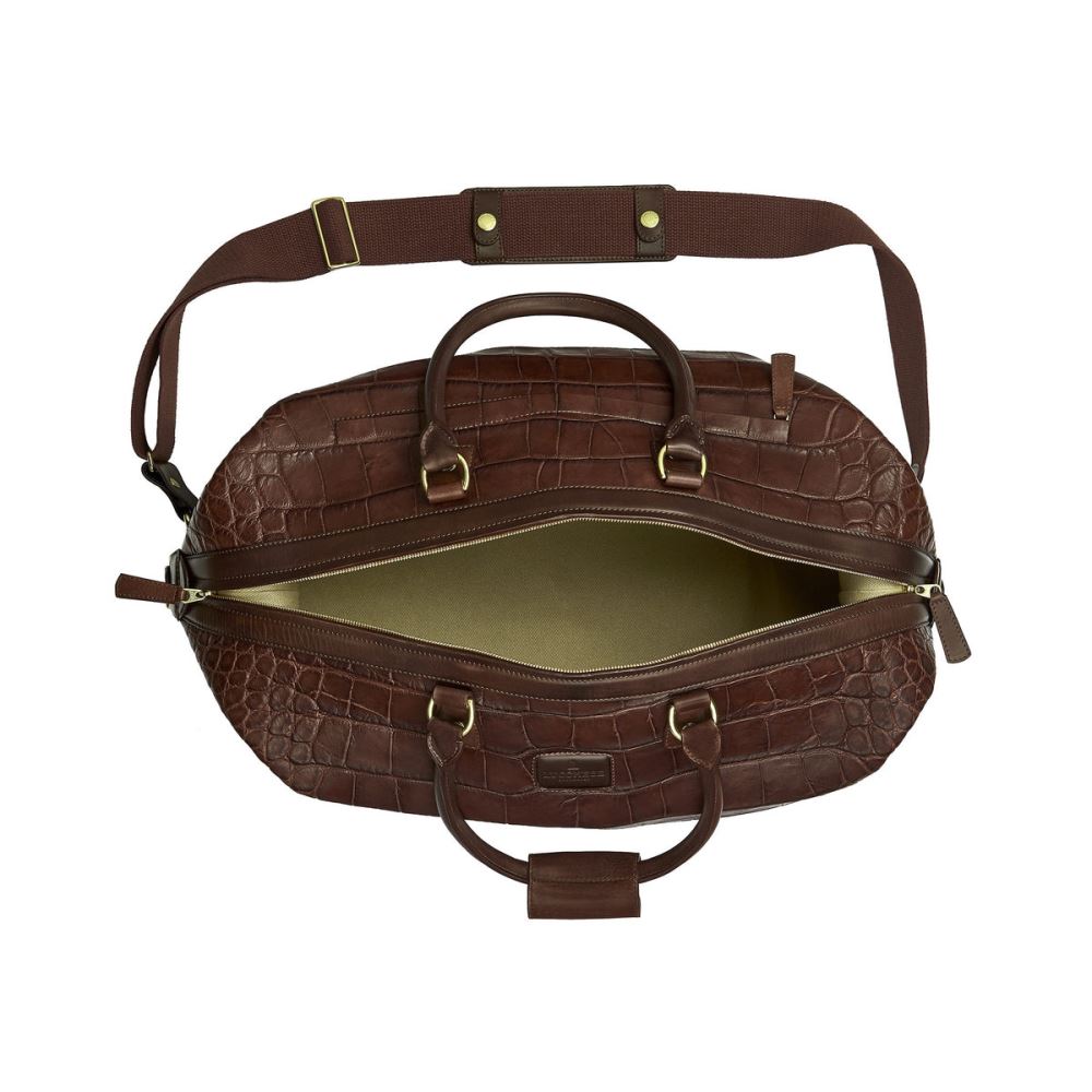 Lucchese Giant Gator Duffel - Small - Chocolate